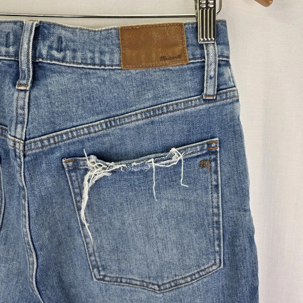 Madewell Women’s The Perfect Vintage High Rise Denim  Distressed Raw Hem Size 28
